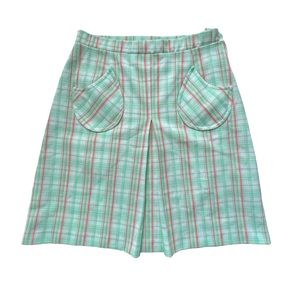 Vintage 70s Tan Jay pleated plaid skirt